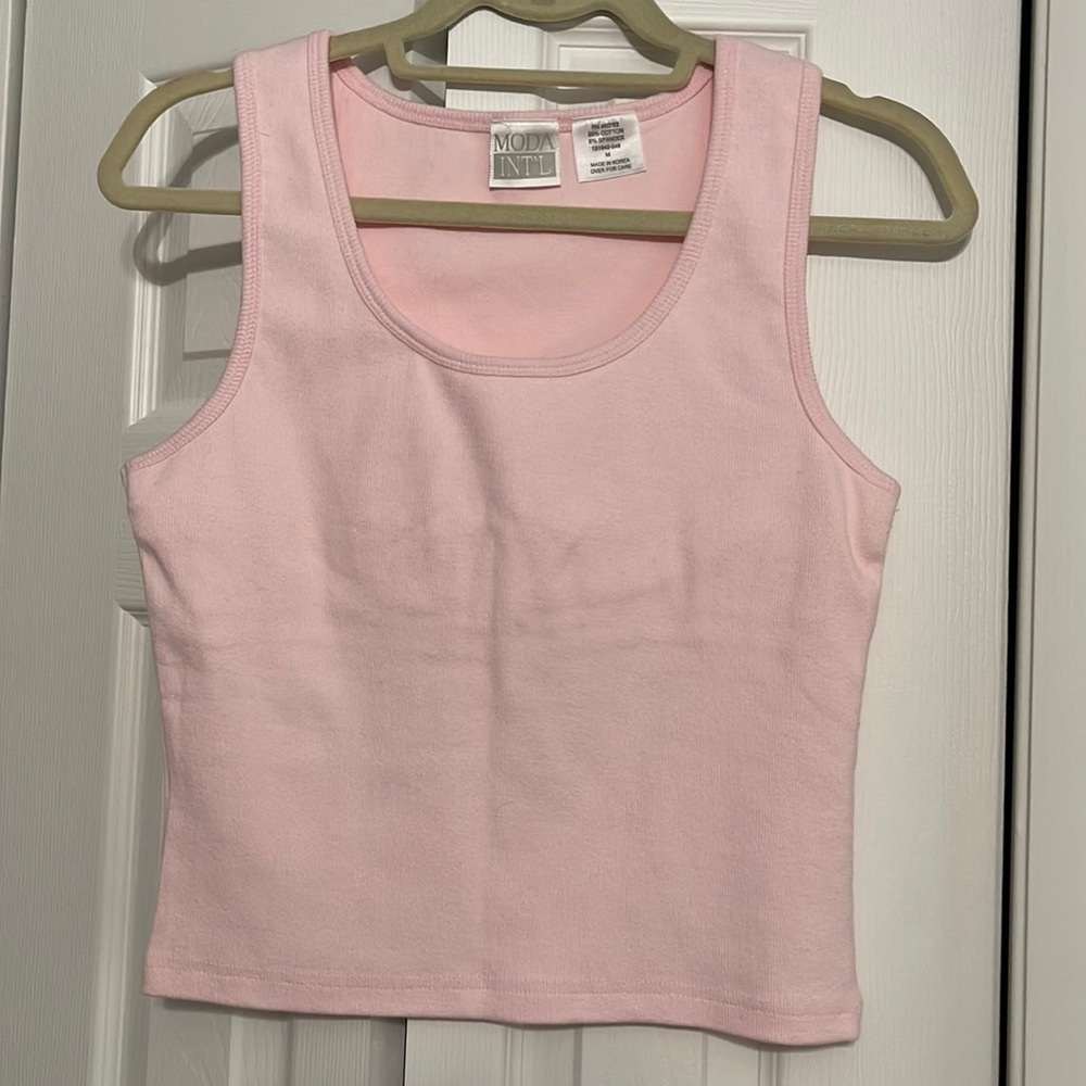 Victoria’s Secret cotton/spandex ribbed cami.Size M.  Pink